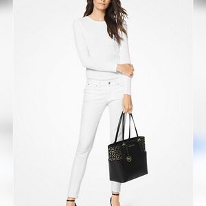 MICHAEL Michael Kors Jet Set Large Embellished Leather Tote- Great Condition